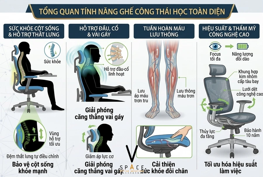 Ghế công thái học là gì? Vì sao nên dùng ghế công thái học
