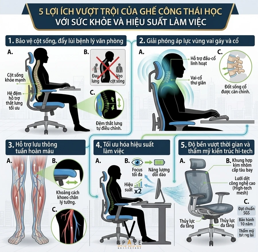 Ghế công thái học là gì? Vì sao nên dùng ghế công thái học Ghế công thái học là gì? Vì sao nên dùng ghế công thái học