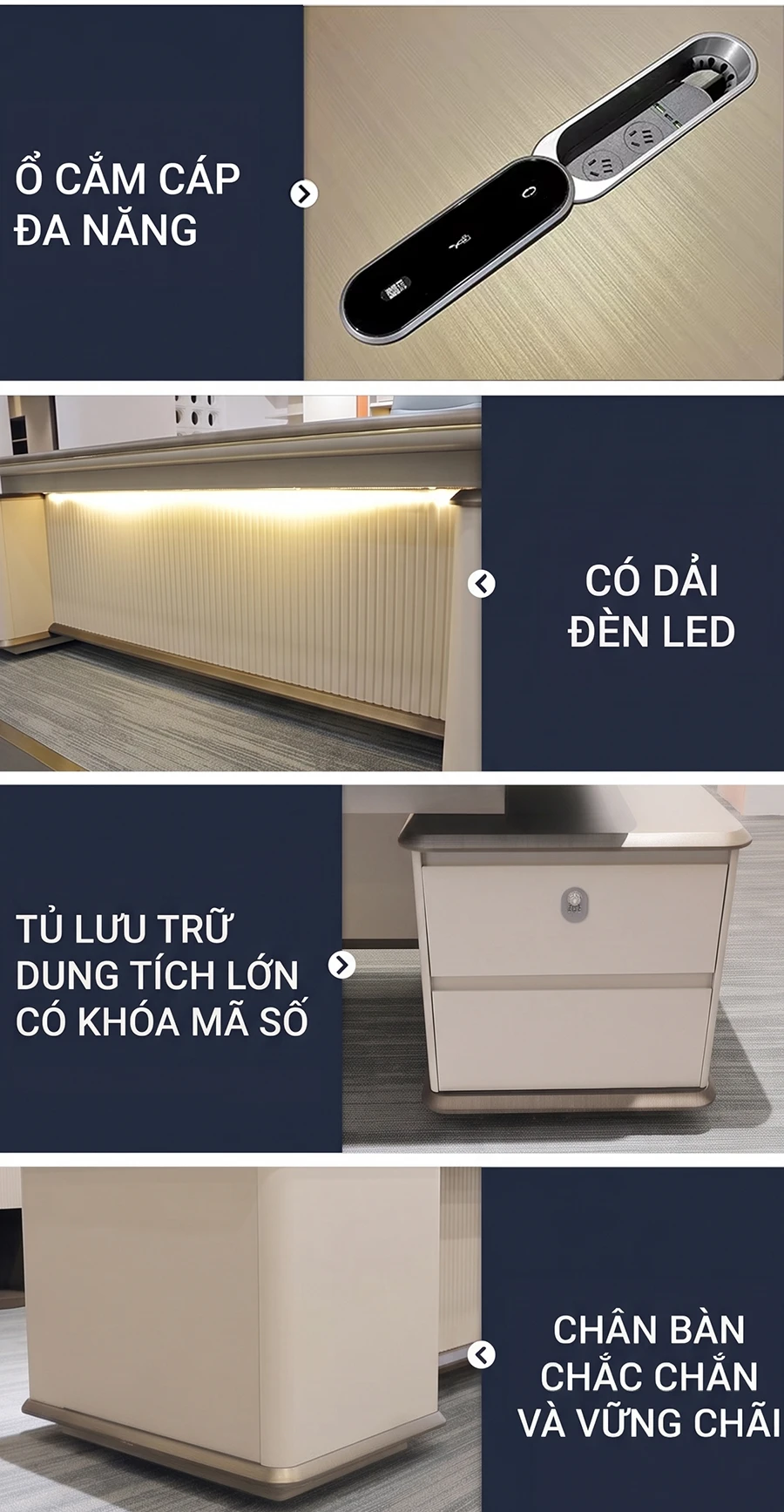 Bàn giám đốc cao cấp hiện đại Top Plus VL819 Bàn giám đốc cao cấp hiện đại Top Plus VL819