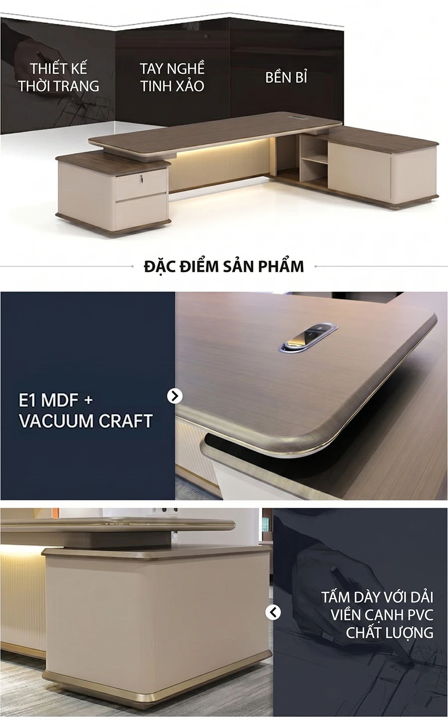 Bàn giám đốc cao cấp hiện đại Top Plus VL819 Bàn giám đốc cao cấp hiện đại Top Plus VL819