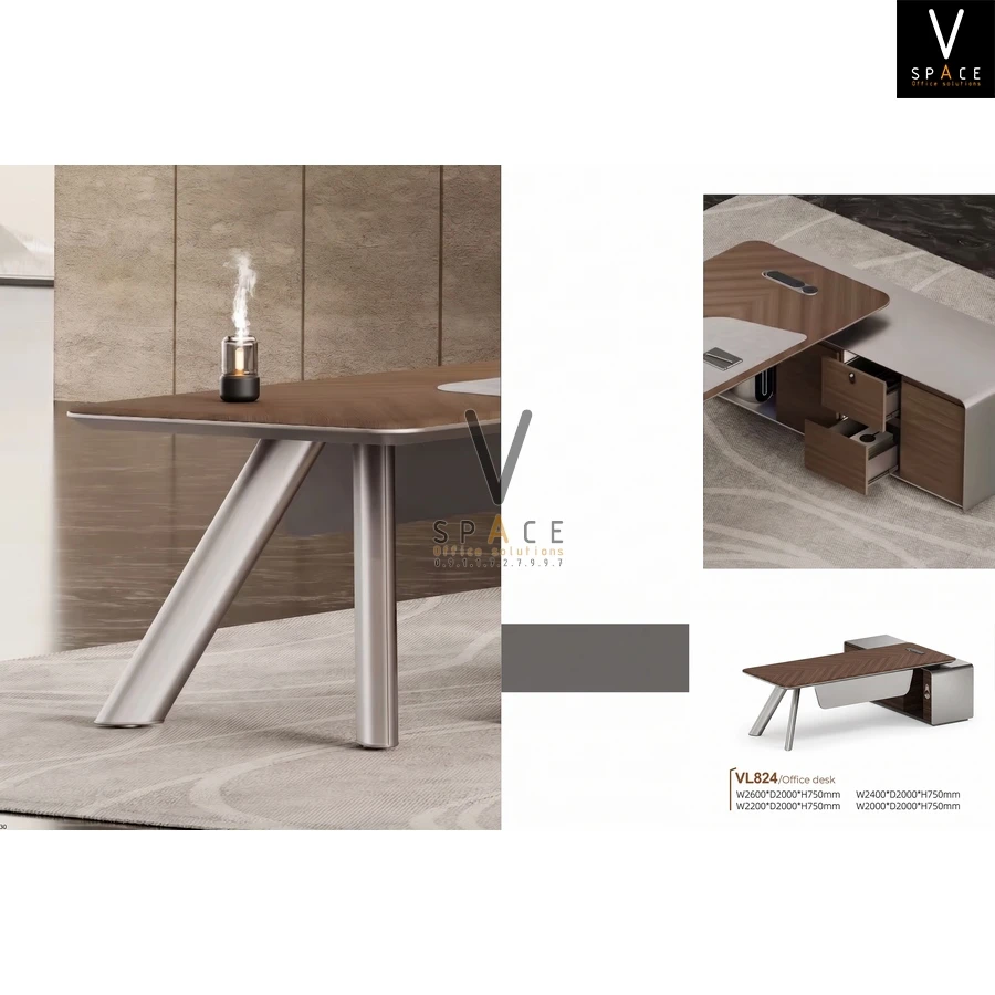 Bàn giám đốc chân sắt nhập khẩu Top Plus VK824