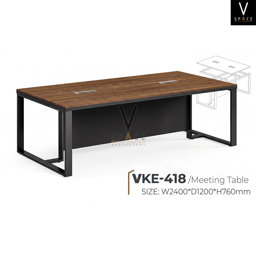 Bàn họp chân sắt 2m4 hiện đại VKE418