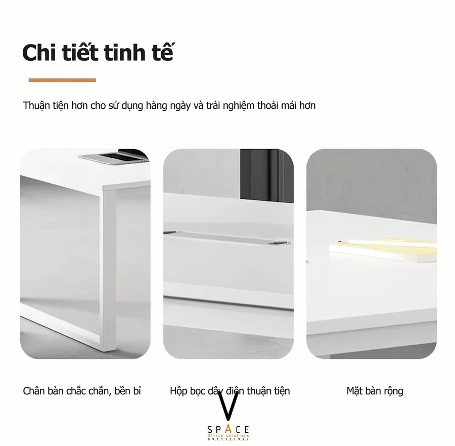 Bàn họp chân sắt màu trắng VKE424 Top Plus
