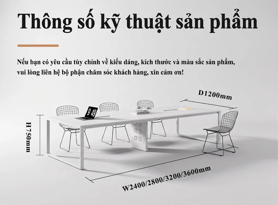 Bàn họp văn phòng màu trắng VKE423 Top Plus
