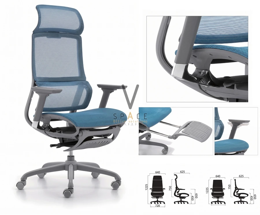 Ghế công thái học có gác chân VCMB265 Rainbow
