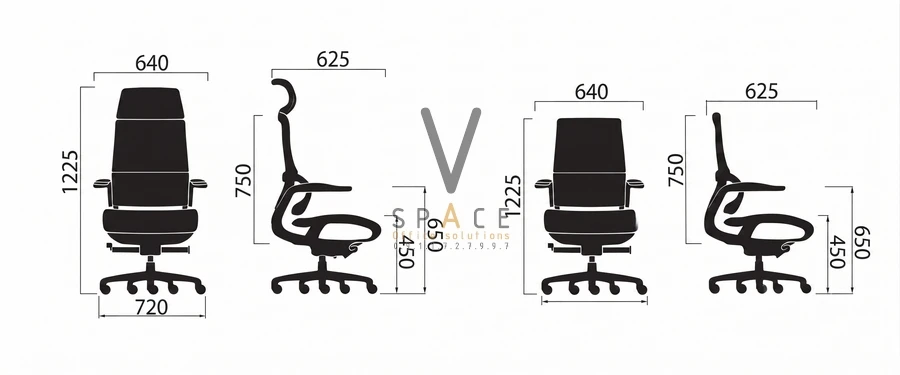 Ghế công thái học có gác chân VCMB265 Rainbow