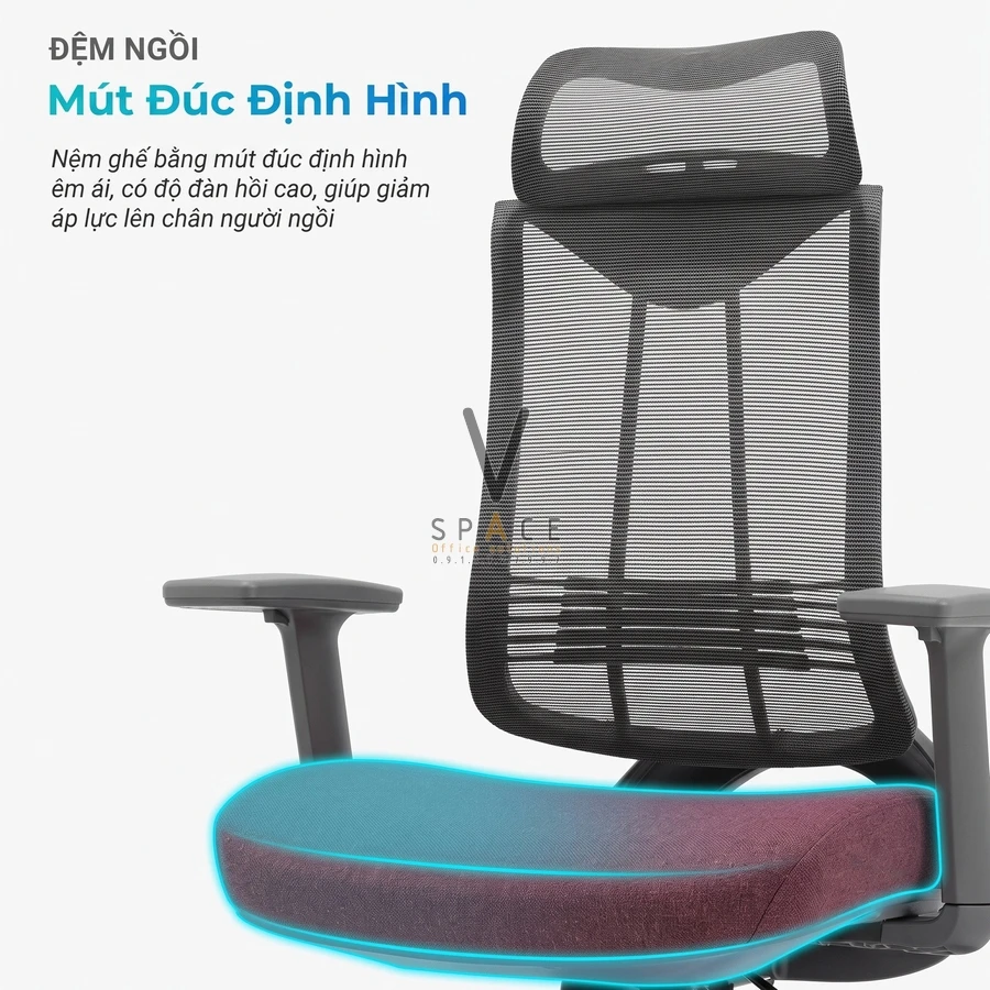 Ghế công thái học có tựa đầu VCMB253 Rainbow