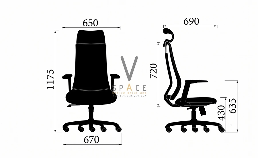 Ghế công thái học có tựa đầu VCMB253 Rainbow