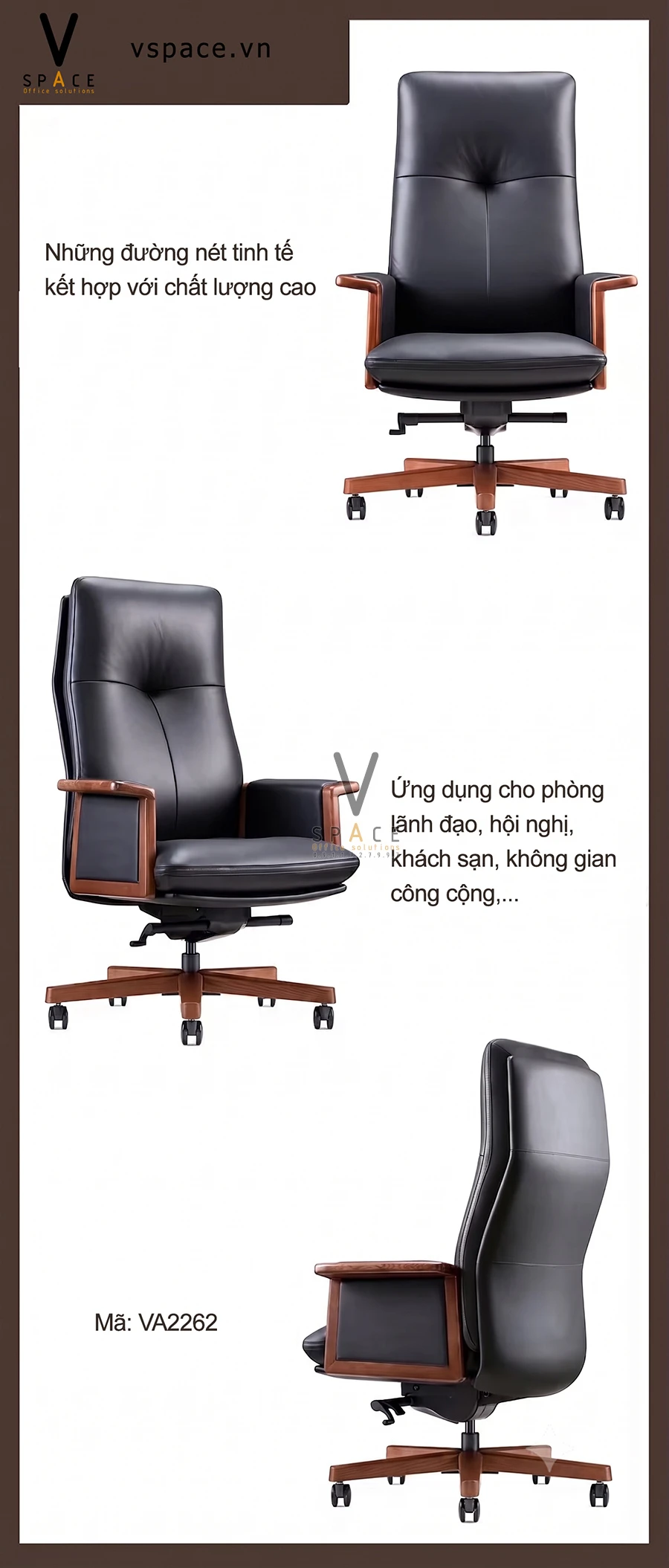 Ghế giám đốc bọc da lưng cao VA2262 Furicco Ghế giám đốc bọc da lưng cao VA2262 Furicco