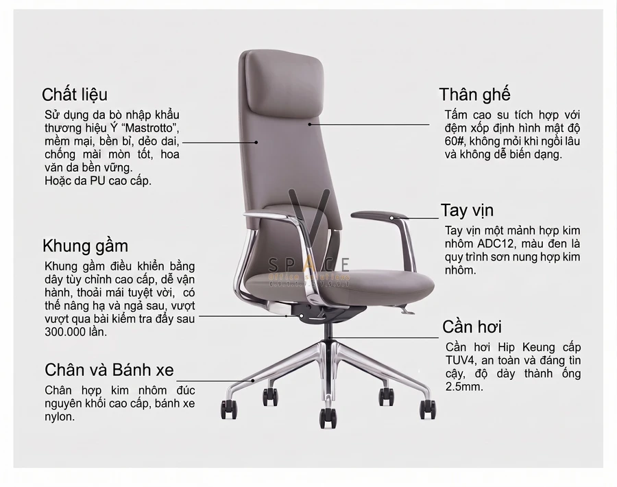 Ghế giám đốc công thái học VFK012A11 Furicco