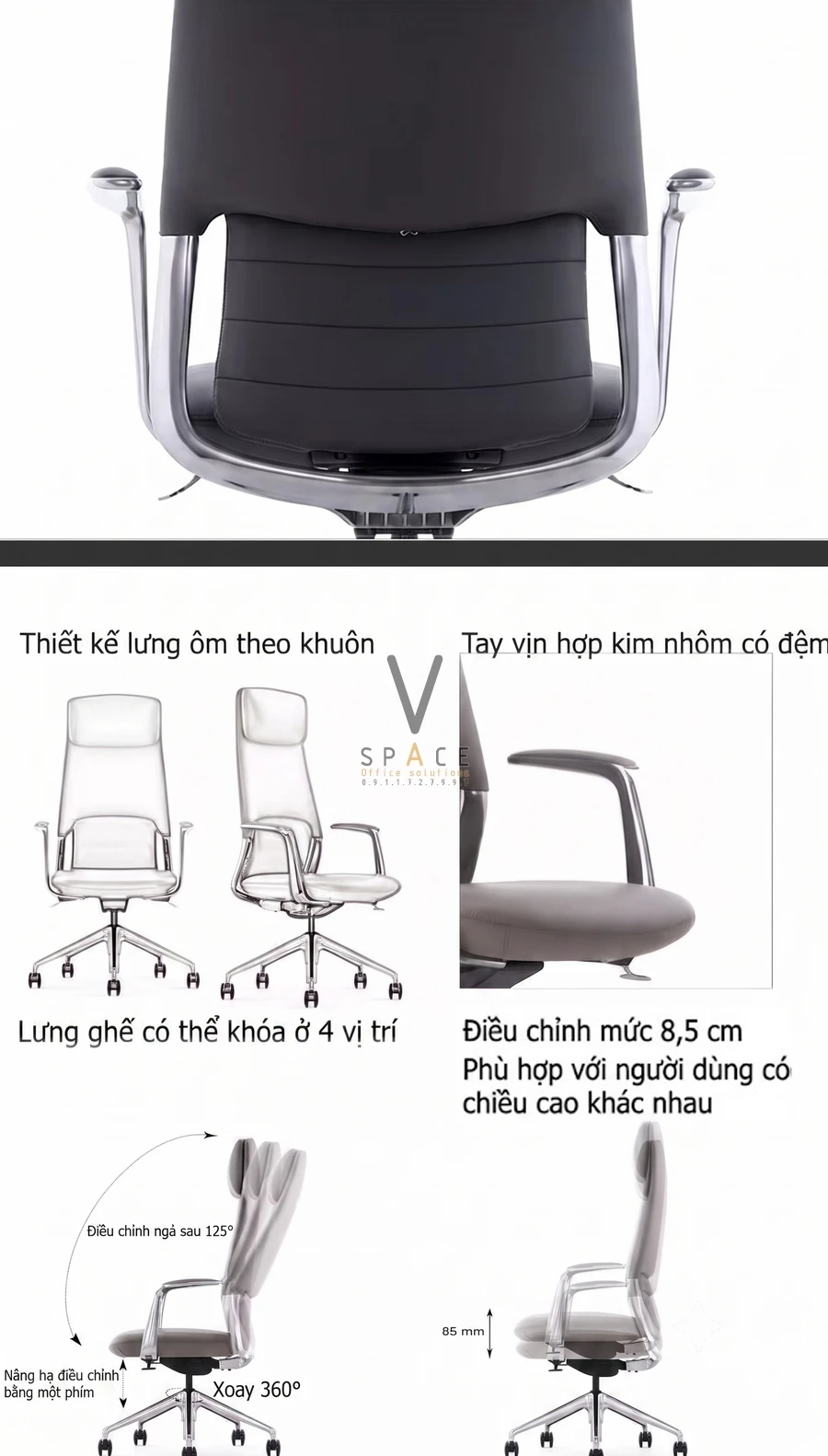 Ghế giám đốc công thái học VFK012A11 Furicco