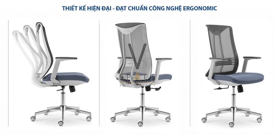 Ghế xoay lưới lưng trung VCMB253 Rainbow Ghế xoay lưới lưng trung VCMB253 Rainbow