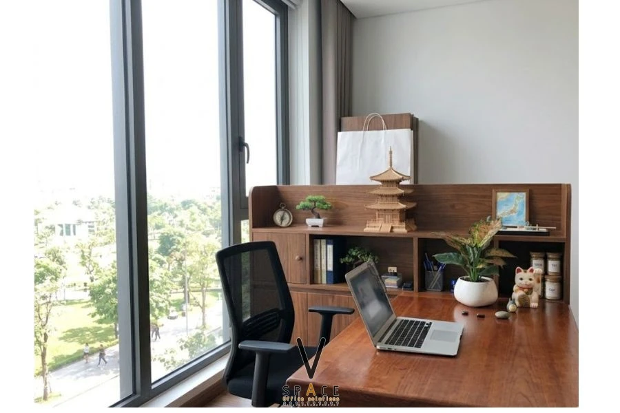 Cách hóa giải bàn làm việc quay lưng ra cửa